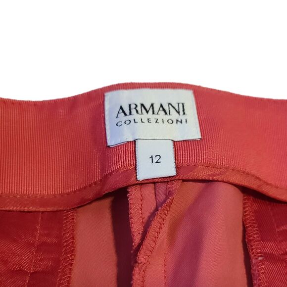Armani Collezioni - Hibiscus Pink Mid-Rise Slim Fit Crop Dress Pants, Size 12 - Picture 6 of 8
